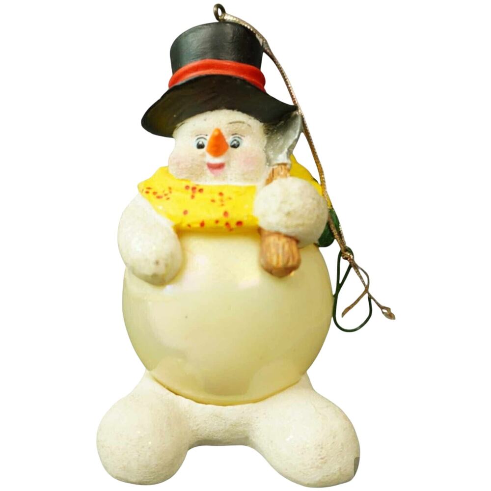 Vintage K’s Collection Snowman Christmas 4.5” Ornament Glass/Resin Holiday Decor